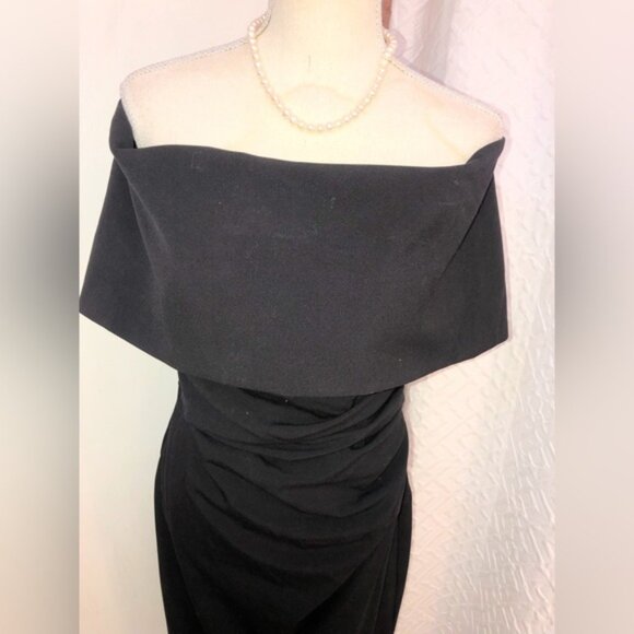 Amazing Vince Camuto Elegant Black Off-Shoulder Midi Dress Size 8 - Picture 6 of 11